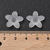 Transparent Frosted Acrylic Flower Beads X-PAB1936Y-10-4