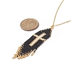 Glass Seed Beaded Cross Tassel Pendant Necklaces NJEW-MZ00011-01-4