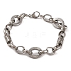 Tarnish Resistant 304 Stainless Steel Column & Oval Link Chain Bracelets BJEW-B078-81P-1