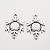 Snowflake Tibetan Style Alloy Cabochon Connector Settings X-PALLOY-K112-02AS-RS-1