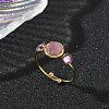 Natural Amethyst Adjustable Finger Rings for Women RJEW-A101-01G-04-1