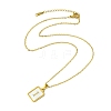 Ion Plating(IP) Rectangle with Initial Letter 304 Stainless Steel Pendant Necklace NJEW-R265-04G-I-3