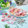 50Pcs 5 Colors Transparent Resin Rondelle European Beads RESI-TA0005-63B-5