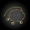 European and American Fashion Brass Flower Charm Anklets For Ladies Summer Holiday AJEW-BB14816-G-5