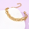 Hammered 304 Stainless Steel Oval Link Chain Bracelets for Women BJEW-F536-03G-5