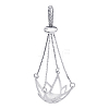 1Pc Rhodium Plated 925 Sterling Silver Bead Cage Pendant Mounting STER-HS0001-20P-1