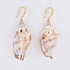 Electroplate Spiral Shell Pendants Necklaces and Dangle Earrings Jewelry Sets SJEW-JS01014-3