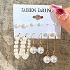 Alloy & Plastic Pearl Earring Sets WG17A46-24-1