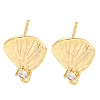 Brass Micro Pave Cubic Zirconia Stud Earring Findings LS-KK-U015-03G-1