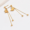 Fashionable Stainless Steel Butterfly Tassel Stud Earrings OD7151-2