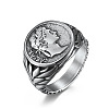 Caesar Pattern 304 Stainless Steel Finger Rings FS-WG94254-04-1