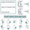 54Pcs 9 Style Alloy Resin Pendants FIND-PH0006-15-2