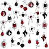 32Pcs 16 Styles Retro Alloy Enamel Pendants ENAM-PH0003-13-1