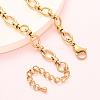 304 Stainless Steel Oval Link Chain Anklets AJEW-A057-06G-2