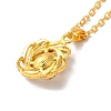 Rhinestone Flower Pandant Necklace with Cable Chains LS-NJEW-K247-01G-3
