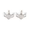 Valentine's Day Brass Micro Pave Clear Cubic Zirconia Charms KK-H292-52B-P-1