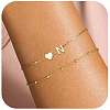2Pcs 2 Styles Brass Beaded Bracelets & Satellite Chains Bracelets for Women FS-WG4A116-12-1