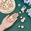 DICOSMETIC 100Pcs 3 Styles Printed Wood European Beads WOOD-DC0001-12-3