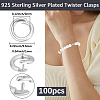 Brass Twister Clasps KK-BBC0025-17B-S-2