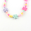 Flower Acrylic Pendant Necklaces and Stretch Bracelets Jewelry Sets X-SJEW-R048-05-5