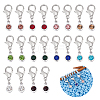 20Pcs 10 Colors Alloy Glass Pendant Stitch Markers HJEW-NB00036-1