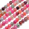 Dyed Natural Agate Faceted Round Beads Strands G-E267-31-1