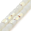 Frosted Imitation Jade Glass Beads Strands GLAA-P058-08A-04-1