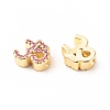 Rack Plating Brass Cubic Zirconia Beads KK-B051-04G-01-2