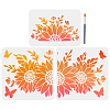 MAYJOYDIY US 2Pcs 2 Styles PET Hollow Out Drawing Painting Stencils DIY-MA0001-24A-1