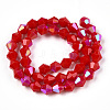 Opaque Solid Color Electroplate Glass Beads Strands EGLA-A039-P6mm-L02-3