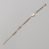 304 Stainless Steel Jesus & Cross Link Bracelet with 201 Stainless Steel Beaded Chains BJEW-WH0012-20D-1