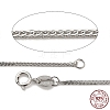 Anti-Tarnish Rhodium Plated 925 Sterling Silver Wheat Chains Necklace for Women STER-I021-03A-P-6