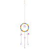 1Pc Colorful Glass Beaded Woven Net Suncatchers AJEW-CY0001-95C-1