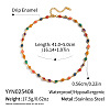 Shell Shape 304 Stainless Steel Enamel Link Chain Necklace for Women AZ3410-5-1