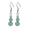 3 Pairs 3 Styles Natural Malaysia Jade & Green Aventurine & Tiger Eye Dangle Earrings EJEW-JE06131-4