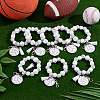 30Pcs Volleyball Wood Pendant Decorations HJEW-JOY00015-4