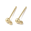 Brass Studs Earrings Finding KK-K383-03A-G-1