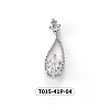 Chinese lute Shape Brass Micro Pave Clear Cubic Zirconia Nail Gems Set MRMJ-T015-41P-04-2