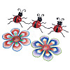 3D Iron Flower and Ladybug Big Pendants AJEW-CF0001-19-2
