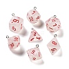 7 Styles Transparent Resin Polyhedral Dice Pendants Set RESI-A029-01L-1