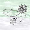 Lotus Alloy Arm Cuff Bangles for Girl Women AJEW-A063-01D-P-3