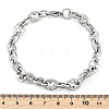 304 Stainless Steel Oval Link Chain Bracelets for Women Men BJEW-F488-48A-P-5