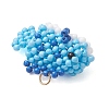 Glass Seed Beaded Fish Pendants PALLOY-MZ01234-02-4