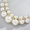 Alloy & Crystal Rhinestone & Plastic Pearl Round Beaded Necklace & Dangle Earring FS-WG9A175-01-3
