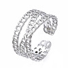 Non-Tarnish 304 Stainless Steel Criss Cross Open Cuff Ring LS-RJEW-T023-43P-3