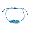 Synthetic Turquoise Braided Bead Bracelets BJEW-JB11155-01-1