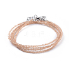 Cat Eye Beads Wrap Bracelets BJEW-JB04397-2