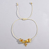 Bohemian Style Cross Natural Citrine Braided Beaded Bracelets for Women XK2373-2-1