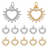 DICOSMETIC 12Pcs 2 Colors Brass Micro Pave Clear Cubic Zirconia Pendants KK-DC0003-34-1