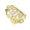 Hollow Tin Alloy Czech Rhinestone Wide Band Finger Rings for Women RJEW-BB02524-8A-1